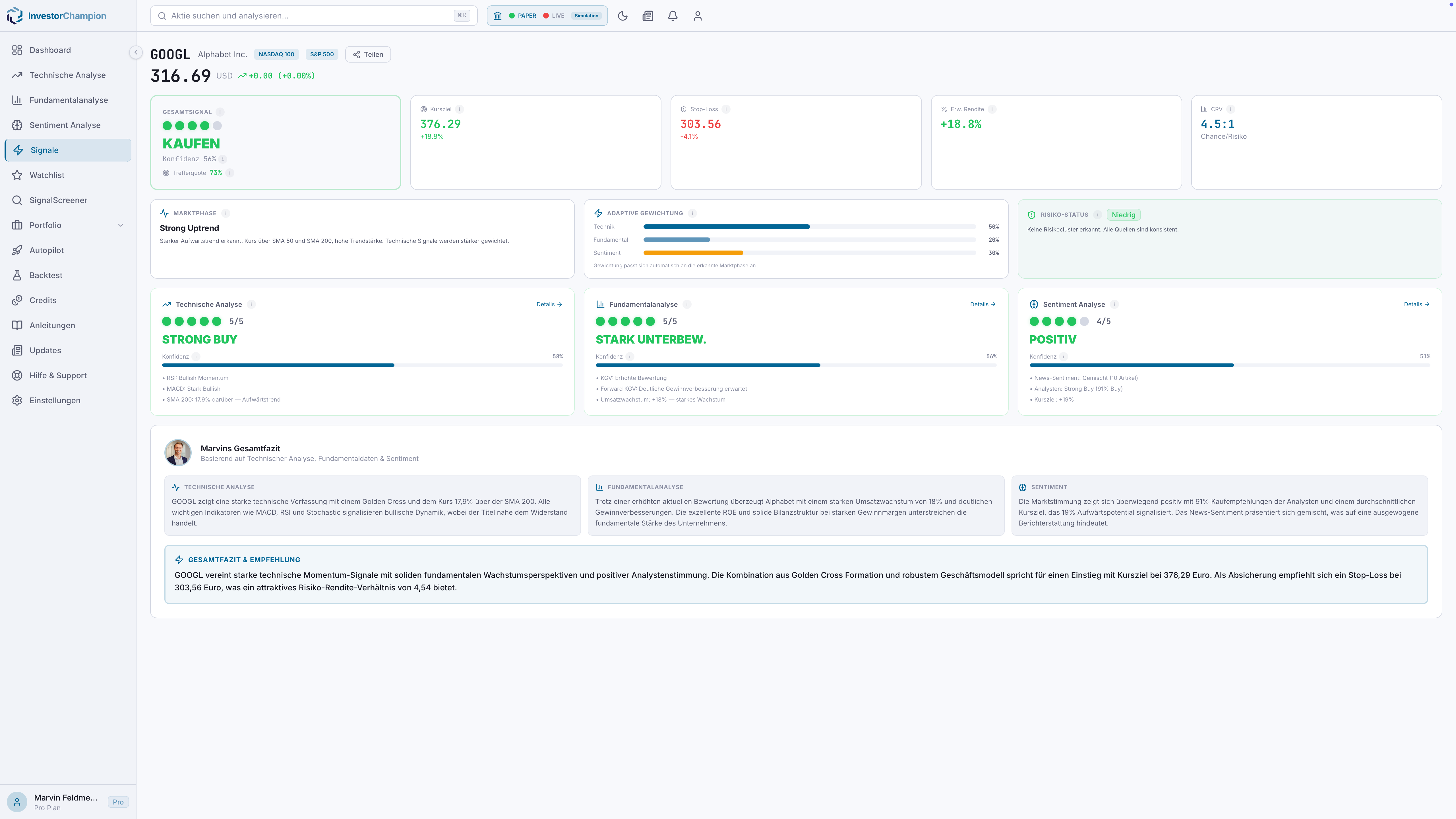 InvestorChampion Signal-Screen — Echte Analyse einer US-Aktie